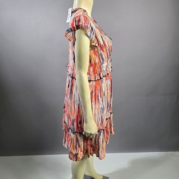 Elegant Multicolor Ruffled Dress R7 - Picture 3 of 7